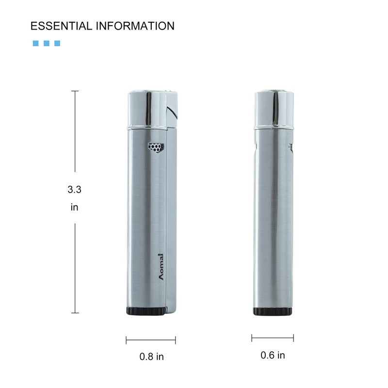 5 Pack Butane Torch Lighter Fuel Refillable Gas Window Viewable