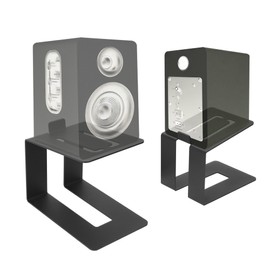 awagas 2Pcs Desktop Speaker Stands, Metal Speaker Riser Bookshelf Speaker Stands Pair, Studio Monitor Stands, Computer Gaming Desk Speaker Stands for Bookshelf Speakers, Free Up Space and Better Audio