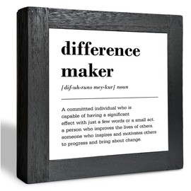Difference Maker Box Sign, Thank You Gift For Boss Lady Manager Coworker Friend, Inspirational Sign, Office Desktop Decor, Suitable For Office Desktop Bedroom Living Room