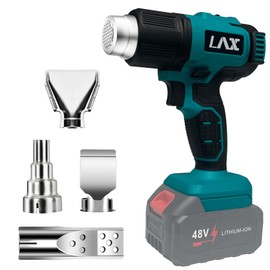 Akku Heißluftfön für Makita 18V, 2 Temperatur 300 ℃/550 ℃ Heißluftpistole, Manuelle Heißluftgebläse mit 4 Edelstahldüse für DIY,Basteln, Schrumpffolie, Schweißen,Farbentfernung(ohne Batterien)