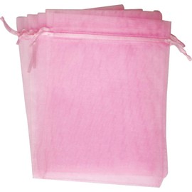 Time to Sparkle 25 Pack Organza Gift Bags Wedding Party Favour Jewellery Packing Pouches, Baby Pink, 9x12cm