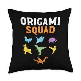 CharlIan Minds - Origami Artisans Collective Origami Squad Origamist Japanese Culture Paper Folding Art Throw Pillow, 18x18, Multicolor