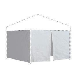 Quik Shade 10' x 10' Instant Canopy Wall Panel Accessory Set for WE100/C100/SX100 Canopies with Zipper Entry, White