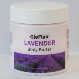 GloFlair Lavender Body Butter, 120ML – Enriched with Shea Butter for Soft, Moisturizer for Women, and Revitalized Skin – Moisturizes & Nourishes