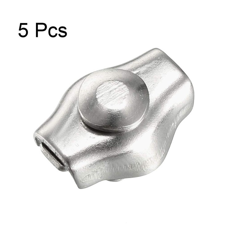 uxcell 5 Pcs 304 Stainless Steel Single Wire Rope Clip