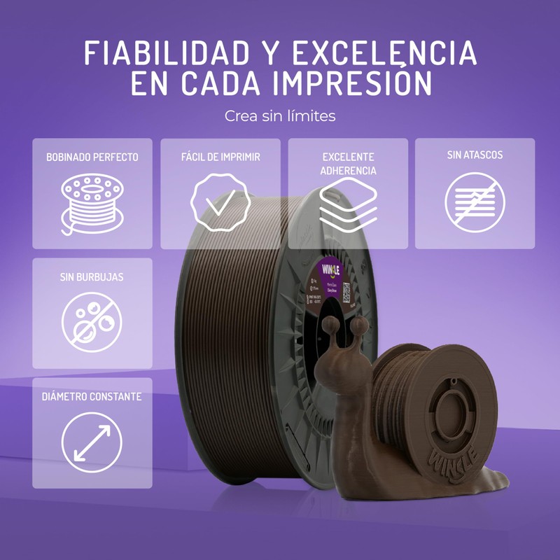 Winkle PLA HD Filament 1.75mm Dark Brown 300g 3D Filament