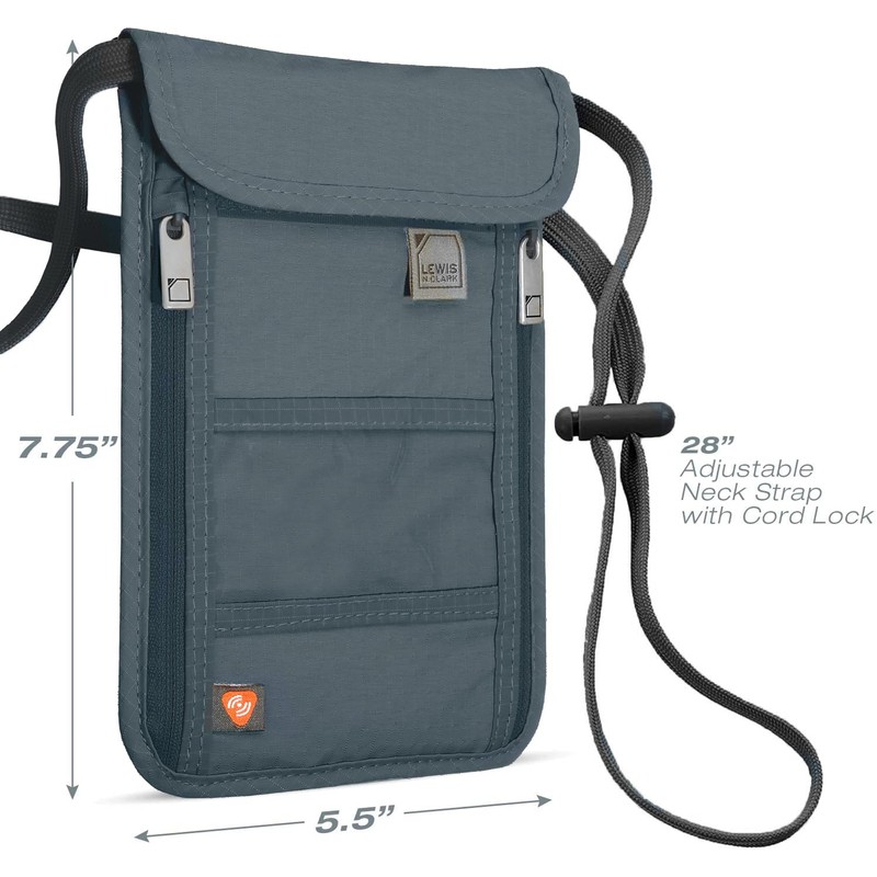 Lewis N. Clark Stash Neck Travel Wallet, RFID Blocking Passport