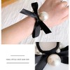 7 Pcs Pearl Black Elastic Hair Ties Ponytail Holders Pearl