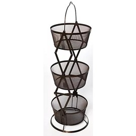 Origami Three Tier Collapsible Baskets - Powder Coated Steel:_White