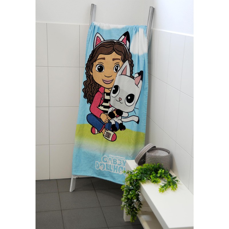 Herding Velour towel Gabby's Dollhouse, 75 x 150 cm, 100%