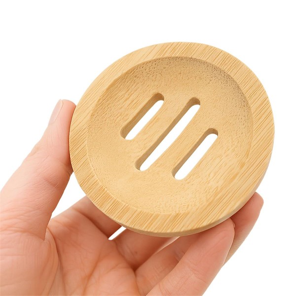 2 Pack Bamboo Soap Dish for Bar Soap, Wooden Soap