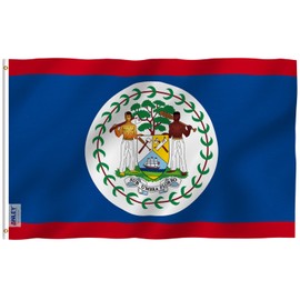 ANLEY Fly Breeze 3x5 Foot Belize Flag - Vivid Color and Fade proof - Canvas Header and Double Stitched - Belizean National Flags Polyester with Brass Grommets 3 X 5 Ft