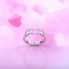 Fookduoduo Hug Rings for Women Sterling Silver Adjustable Love Ring