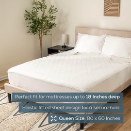 Beurer UWB70 Heated Mattress Pad Queen, Dual Control Electric Mattress Cover with Separate Feet/Body Heat, Auto Shut Off, 9 Warming Levels, Overheat Protection, and Soft Quilted Fabric, 60" x 80"