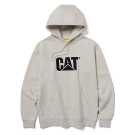 Caterpillar Men's Trademark Hoodie Embroidered CAT Logo With S3 Cord Management System, Cream Heather Black, Medium