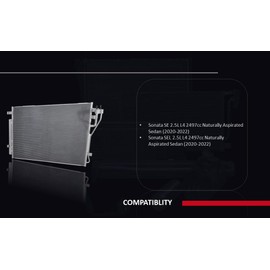 CONCEPT AUTOMOTIVE LIGHTS Replacement For Hyundai Sonata 2020 2021 2022 2.5L Engine A/C Condenser with Receiver & Dryer Partslink: HY3030183 / OEM: 97606-L0500