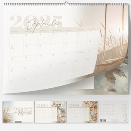 Calendar Wall Calendar Monthly Calendar 2025 in A4 Beige with KW 's Holidays and Holiday Plan / Holiday Overview Lots of Space to Write Months Family Planner 30 x 21 cm High Quality Business Boho