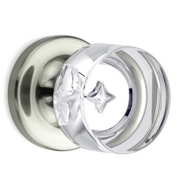 Dummy Round Crystal Door Knobs Satin Nickel Round Rosette