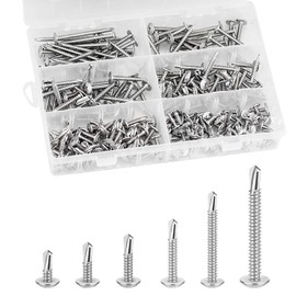 210 pieces self-tapping screws, stainless steel self-tapping drilling screws, self-drilling screws set M4.2 x 50 mm / 38 mm / 30 mm / 25 mm / 19 mm / 13 mm