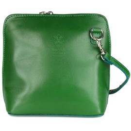 Belli Women's Italian Leather Bag Shoulder Bag Handbag - 17 x 16.5 x 8.5 cm (W x H x D) Green