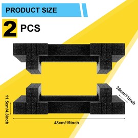 Pushglossy 1 Pair Adjustable Foam PC Packaging for Safely Shipping Black PC Packing Foam for Secure and Protective Tower Desktops