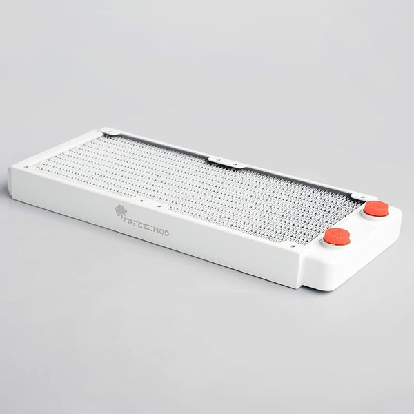 FreezeMod 240mm White G1/4" Threads Pure Copper Radiator 27mm Thick