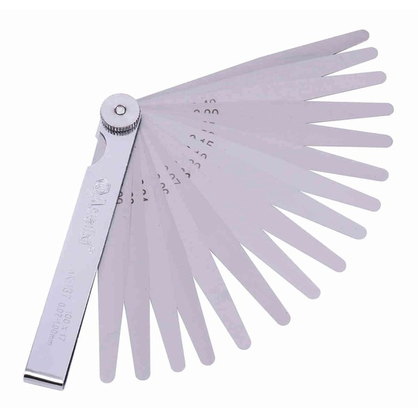 Stainless Steel Thickness Gauge, Gap Gauge, Thickness, Thinness, Measure, 17 Sheets (0.02 - 1.0 mm), L 3.9 inches (100 mm)