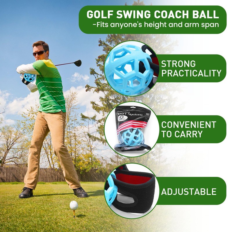FINGER TEN Golf Swing Trainer Impact Smart Ball with Adjustable