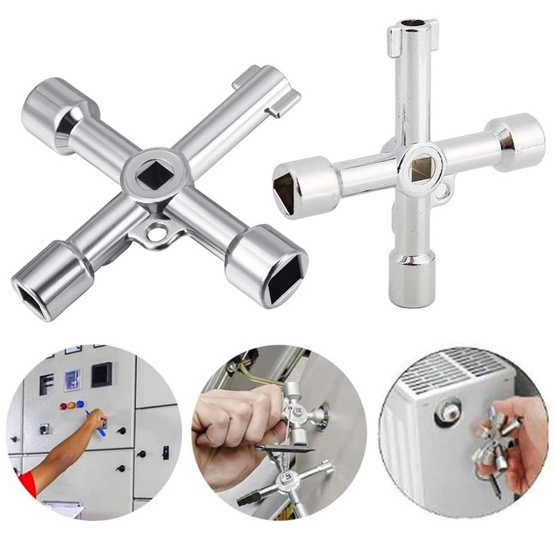 Universal key, control cabinet key, 4-way multifunctional key, 2 pieces