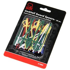 Chef Craft Select Plastic Cocktail Sword Spears, 3 inch 30 piece set, Assorted