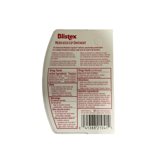 Blistex Blistex Lip Medicated Ointment, 0.35 oz (Bundle of 9)