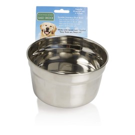 Lixit Quick Lock Removable Dog Kennel Bowls for Wire and Soft Sided Crates (20oz Wire Cage, Stainless Pack of 2)