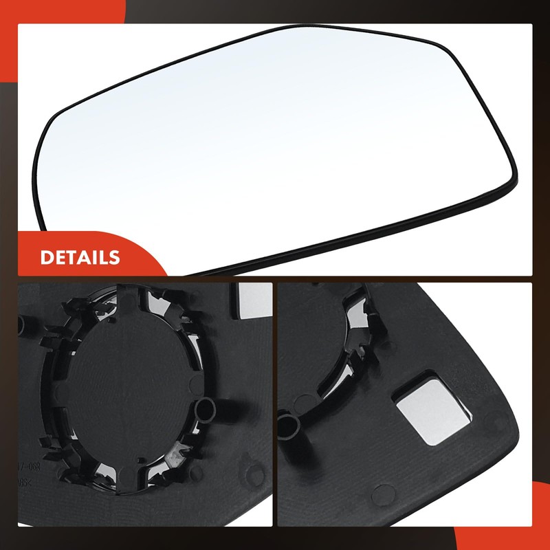 A-Premium Right Passenger Side Non-Heated Mirror Glass with Backing Plate