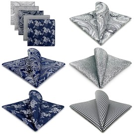 S&W SHLAX&WING Pack of 5 Men's Pocket Squares Set 32 cm Formal Men's Handkerchiefs for Suits Weddings Tuxedo and, Set5-3