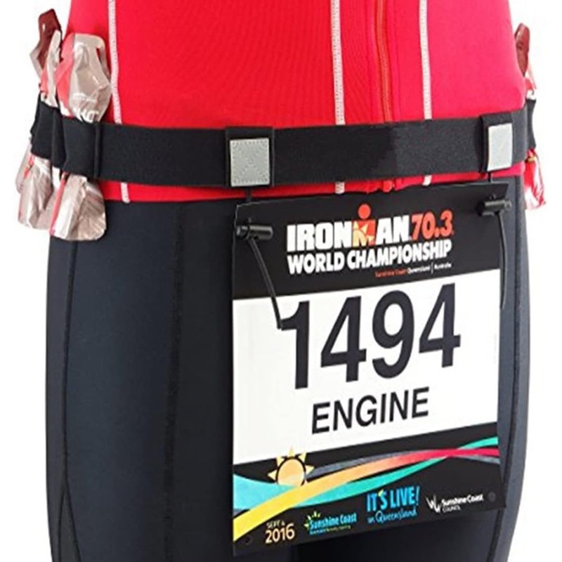 Race Number Belt With Reflective Running Belt and 6 Energy