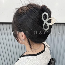 Herbeluemily Hair Clip, Hair Claw, Dakar, Hair Claw, Hairpin, Hair Ornament, Clover, Clear Beige