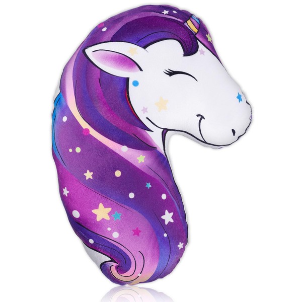 Unicorn Castle Seatbelt Pillow Seat Belt Pads for Kids Car Seat Head Support Seatbelt Strap Cover for Child Kids Toddlers Baby,Deep Purple