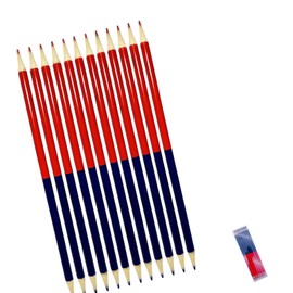 LUYING Red Blue Pencils, Red Pencils, Red Pencils, Elementary School Students, Pack of 12, Red and Blue Pencil for Round Drinking, Non-Breaking, Durable, Drawing Pencils, Art Craft Supplies, Adults