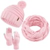 Aneco Winter Warm Knitted Scarf Beanie Hat and Gloves Set
