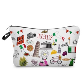 Livel lhood Travel Italy Makeup Bag Cute Small Organizer Zipper Pouch Travel Italy Cosmetic Bag Travel Present for Women Friends, hzz17101