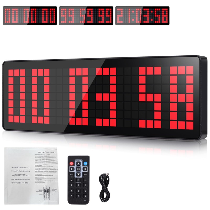 AnExer Gym Timers, 13.2" Large Digital Wall Timer Clock with