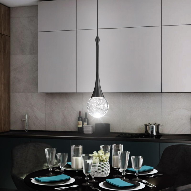 cenzoz Modern Kitchen Island Pendant Lights Black LED Dimmable Chandeliers