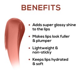 RENEE Hot Lips - Lip Gloss 4.5ml, High-Glossy Shine Enriched with Vitamin E | Lightweight, Non Sticky Hydrating Formula (Nude)