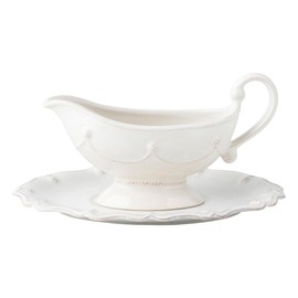 Juliska Berry & Thread Sauce Boat and Stand - Whitewash