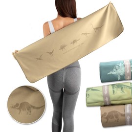 Umade Microfiber Quick Dry Towel, Gym & Hiking Towel Extra Long (40” x 14”) Highly Absorbent, Compact, Lightweight for Face Hand Hair Workout Jogging Travel-Dinosaur Camel Mist Brown Small (3 Sizes)