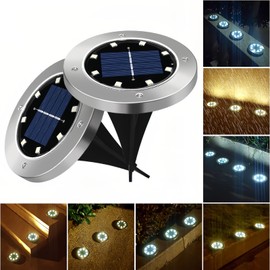 MinMuYuan Solar Powered Floor, Waterproof, Upgraded Outdoor Garden Bright Floor Lights, Pathway, Courtyard, Deck, Lawn, Courtyard, Corridor Landscape Lights (12 Pieces)