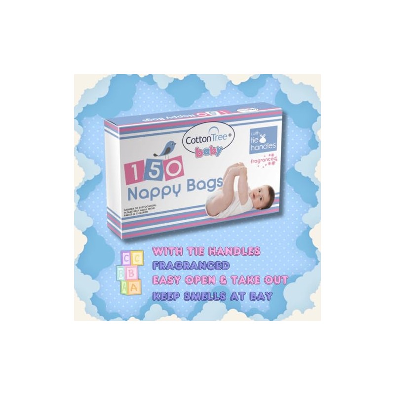 Cotton Tree Nappy Bags Scented 150pk x 3 | Total