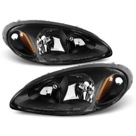 ACANII - For 2001-2005 Chrysler PT Cruiser Black Headlights Headlamps Head Lights Lamp Replacement Driver+Passenger Side