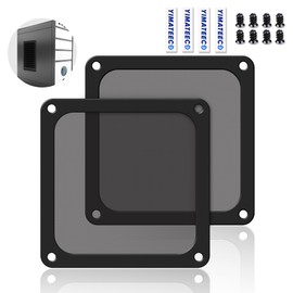 140mm Fan Filter Dust Filter PC Dust Mesh Filter, Magnetic Frame Dustproof Case Cover Fan Grills Nylon 80 Mesh for Computer Cooler Fan/PSU/Routers(Nylon, 140 * 140mm, 2pcs, Black)