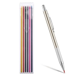 Mechanical Pencil 2 mm, Full Metal Automatic Pencil, Ergonomic Design, 12 Refills, Mini Sharpener, Non-Slip Handle, Ideal for Art, Writing and Sketching
